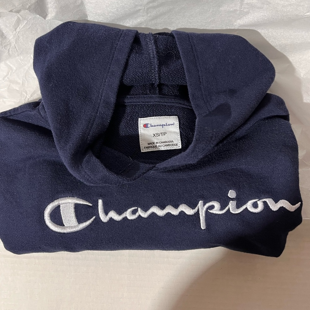 Champion Navy Blue Hoodie     Bunny Hug Gender Neutral